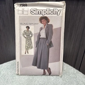 VINTAGE! 7588 Simplicity Sz 12 Sung Sport Sewing Pattern Misses 1980s Clothing - Picture 1 of 2