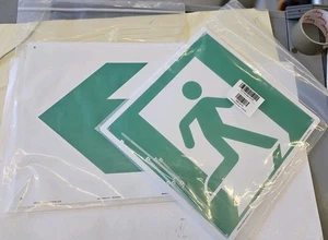 large plastic 30x30 emergency exit sign - 2 pack - Picture 1 of 7