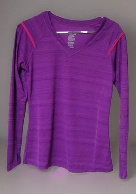 Jockey Sport Women S purple v-neck Top Pullover Polyester athletic New With Tags - Image 1 of 4