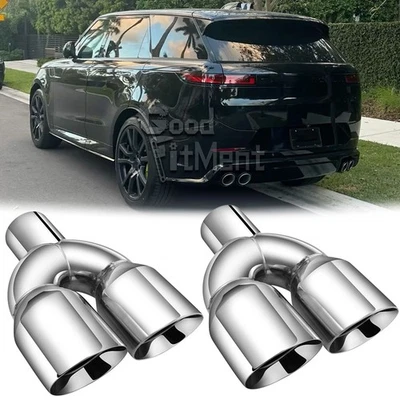 Puntas de escape cuádruples cromadas de 9,5" entrada de 2,5" salida de 3,5" para Land Range Rover Sport Foto 1 de 4