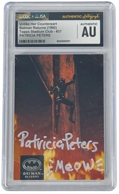 PATRICIA PETERS signed TRADING CARD Encapsulated Topps Batman Returns 92 CGC JSA - Image 1 of 2
