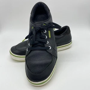 Crocs Hank Haney Golfschuhe Herren 11 schwarz Leder ohne Spikes Sneaker Stollen 1087 - Bild 1 von 7