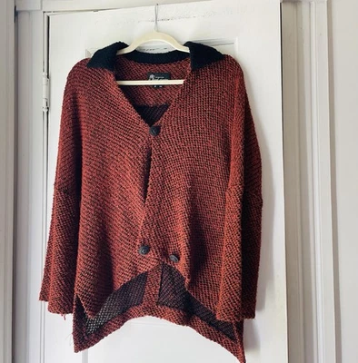 Винтажный A Head Start женщин ржавчины коренастый вязаный кардиган свитер размер S/M богемное хиппи - Изображение 1 из 4