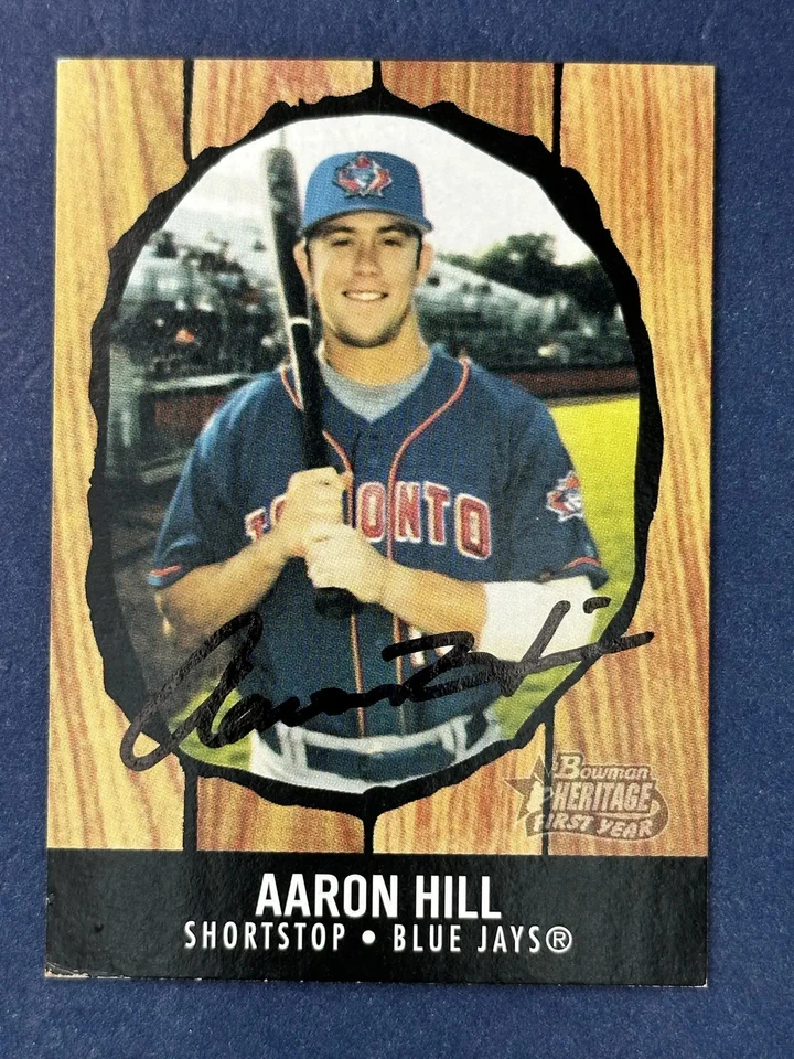 Aaron Hill Autograph Signed 2003 Bowman HeritageBlue Jays RC - Image 1 of 1