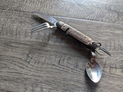 Hobo Knife Made In USA By Colonial Prov Multi Tool Jigged Handles - Image 1 of 4