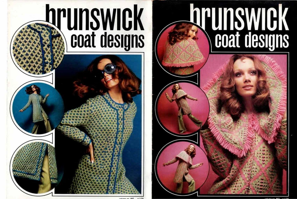 Knitting Pattern Brunswick 697 Women Coats Coat Designs 1970's Fashions VTG - Image 1 of 4