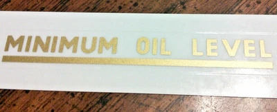 Triumph oil tank sticker MINIMUM OIL LEVEL each 1960-74 250 500 650 T150 - Image 1 of 4