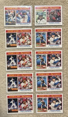 (10) 2025 Topps Heritage Sub-set Lot Father & Son - Big Leaguers-Clemens, Biggio - Image 1 of 4