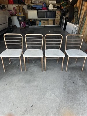 Sillas plegables Hamilton Cosco vintage mediados de siglo marrón/tostado/dorado (juego de 4) Foto 1 de 4