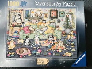 Ravensburger Crazy Cats Christmas Crackers Linda Jane Smith 1000 PC Puzzle Comp - Bild 1 von 1