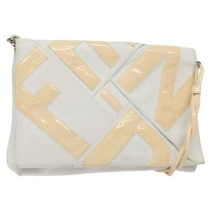 FENDI Shoulder Bag Leather Silver White Auth ti3125 - Picture 1 of 21