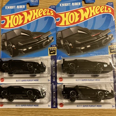 HOT WHEELS 2021 #133 SCREEN TIME #7 KNIGHT RIDER KITT SUPER PURSUIT MODE Lot x 4 - Image 1 of 4