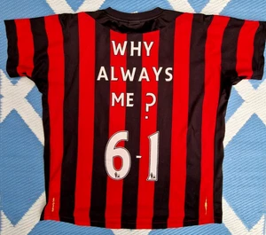 Manchester City ' Ballotelli Why Always Me? ' 2011/12 Away Shirt Jersey Iconic** - Picture 1 of 13