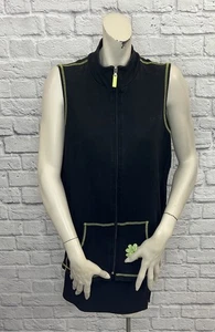 QUACKER FACTORY WOMEN’S BLACK ZIP UP VEST SIZE M - Picture 1 of 4
