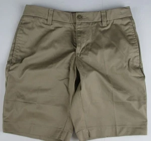LANDS END Khaki School Uniform Plain Front Chino Shorts Girls 6 Slim NEW - Picture 1 of 5