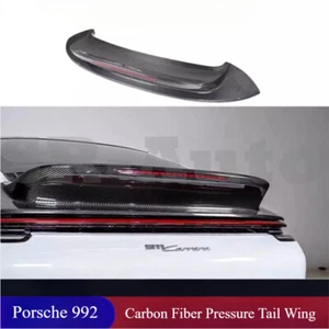 Ala trasera de presión de fibra de carbono real modificada para Porsche 992 2019-2024 - Imagen 1 de 6