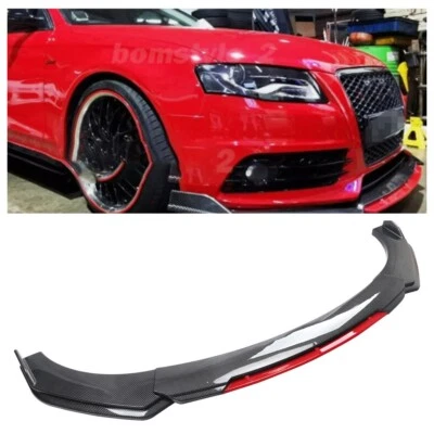 Carbon Style Front Bumper Lip Spoiler Splitter Body Kits for Audi A4 B8 B9 S4 - Image 1 of 4