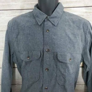 C.C. Filson Mens Hunting Shirt Gray Heathered Long Sleeve Buttons Pockets M (A1) - Picture 1 of 10