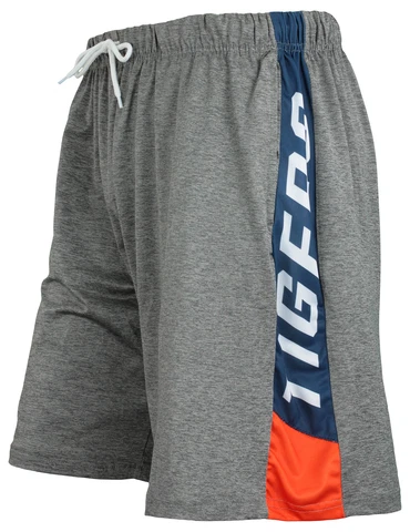 Zubaz MLB Men's Detroit Tigers Tonal Gray Space Dye W/Solid Stripe Short Cover