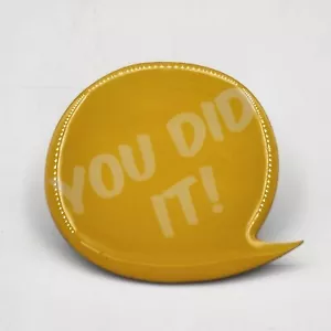 You did it Employee Lapel Pin Round Comment Bubble Yellow Silver Tone - Picture 1 of 3