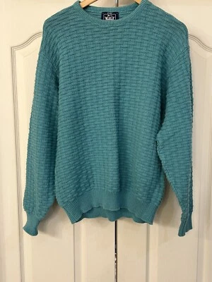 Suéter tejido algodón Woolrich de colección años 80 hecho en EE. UU. Woolrich para mujer tejido cesta cuello redondo Foto 1 de 4