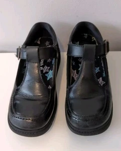 Girls Hush Puppies Leather Chunky T-Bar School Shoes - Dual Fit - Size 1 - Foto 1 di 10