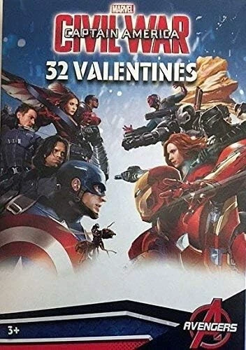 32 Marvel Vengadores Capitán América Guerra Civil Niños San Valentín con daños en caja Foto 1 de 1