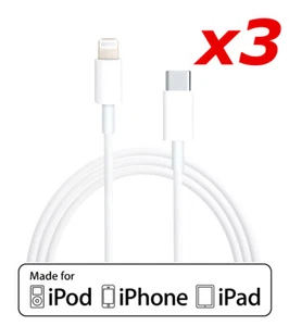 3 Pack 3ft MFI-Certified USB-C Charger Cable for Apple iPhone 12 13 14 Pro Max - Picture 1 of 2