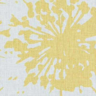 Rollo de tela de 60 yardas, estampado, 100% lino, 54" ancho, floral, amarillo, abstracto Foto 1 de 3