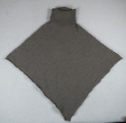 Ply Cashmere Poncho Sweater Women AOS Gray 100% Cashmere w holes