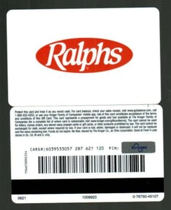 RALPHS Classic Red Logo on White 2021 Gift Card ( $0 ) V1 - Picture 1 of 1