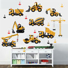 Wall stickers crane construction boy truck Decor Removable Nursery Kids Baby 
