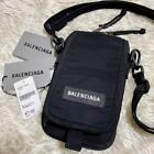 BALENCIAGA Explorer Shoulder Bag Nylon Black Size H20xW12xD4cm w/storage bag