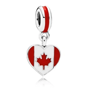 Genuine Pandora Charm Bead "Canada Heart Flag" - 791954ENMX  - Picture 1 of 2