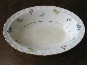 VINTAGE PAPST GOSSER "REVERE" GOLDBESETZT, FLORAL 7 1/8" X 9 3/4" SERVIERSCHALE - Bild 1 von 10