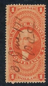 UNITED STATES (US) R66c USED FINE PERF $1 CONVEYANCE - Picture 1 of 2