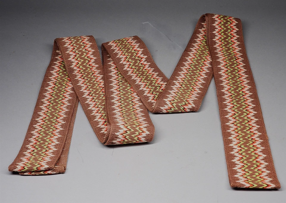 Banda de borde textil con puntada de llama de 14,5' decoración hippie aspecto primitivo de campo Foto 1 de 4