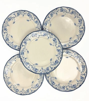 Juego de 5 platos de ensalada florales azules de 7,5 pulgadas Royal Of London Fine China vintage Foto 1 de 4
