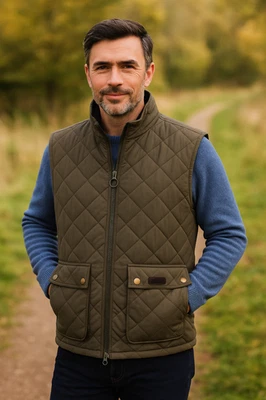BARBOUR FERNWOOD DIAMOND QUILTED GILET/ VEST MSRP$210 Comfy + Classic Design - Image 1 of 4