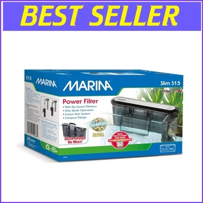 Compact Power Filter with Adjustable Flow – Ideal for Aquariums Up to 15 Gallons - Image 1 of 3