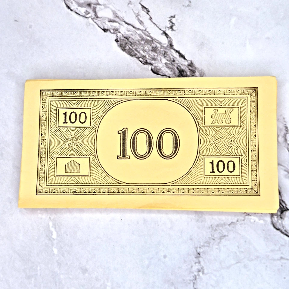 Монополия 1974 $100 деньги - одиночный / 5 / 10 упаковка винтажный замены банкноты - Изображение 1 из 1