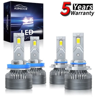 Para Ram 4500 2011-2018 4x faros LED bombillas brillantes haz alto/bajo 120000LM 10000K Foto 1 de 4