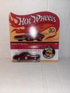Mustang Hot Wheels 2018 50 aniversario personalizado’67 rojo con botón #4/5 sin perforar - Imagen 1 de 8
