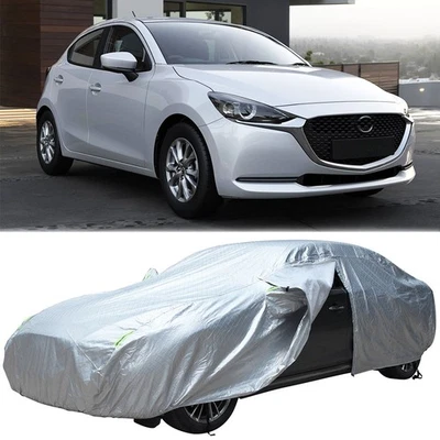 适用于马自达 2 3 轿车 185 英寸汽车保护套户外紫外线雪雨粉尘划痕带拉链 — 第 1/4 张图片