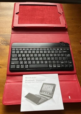 Brookstone Bluetooth Keypad With Portable Case For iPad 2 Tablet in Red - Image 1 of 4