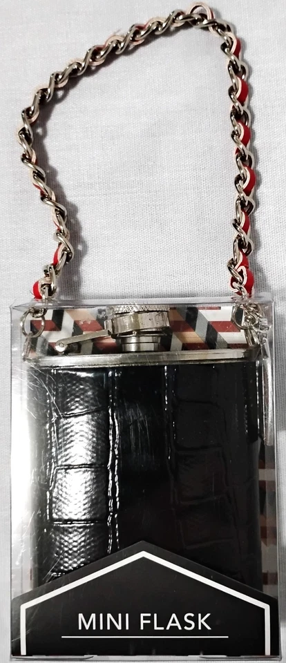 Mini frasco WILD EYE DESIGNS negro sobre acero inoxidable 3 oz. Regalo único Foto 1 de 1