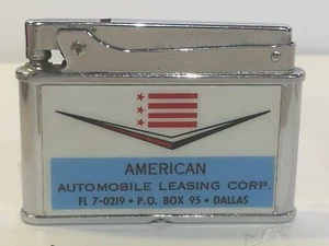 Flat Advertising Lighter American Automobile Leasing Corp. Made In Japan - Picture 1 of 3