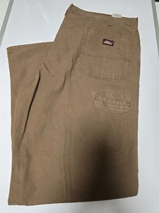 Dickies Carpenter Work Pants Men Sz 44X32 Brown Duck Canvas Straight Leg Relaxed - Picture 1 of 4