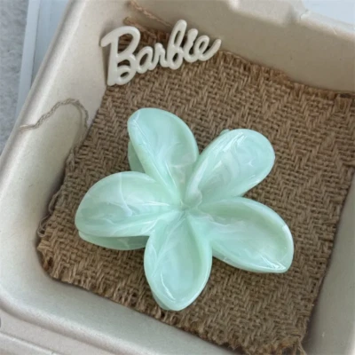 Flower Claw Clips for Women Green Marble Hawaiian Hair Accessories - Image 1 of 4