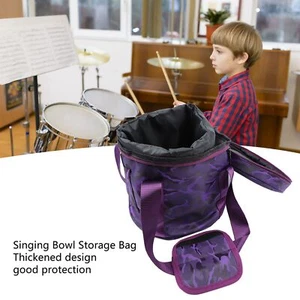 Music Bowl Storage Bag Crystal Singing Bowl Carrying Case With 2 External Po ANA - Picture 1 of 34
